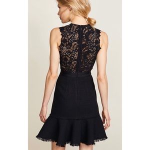 Rebecca Taylor Luna Script Lace Back Tweed Dress